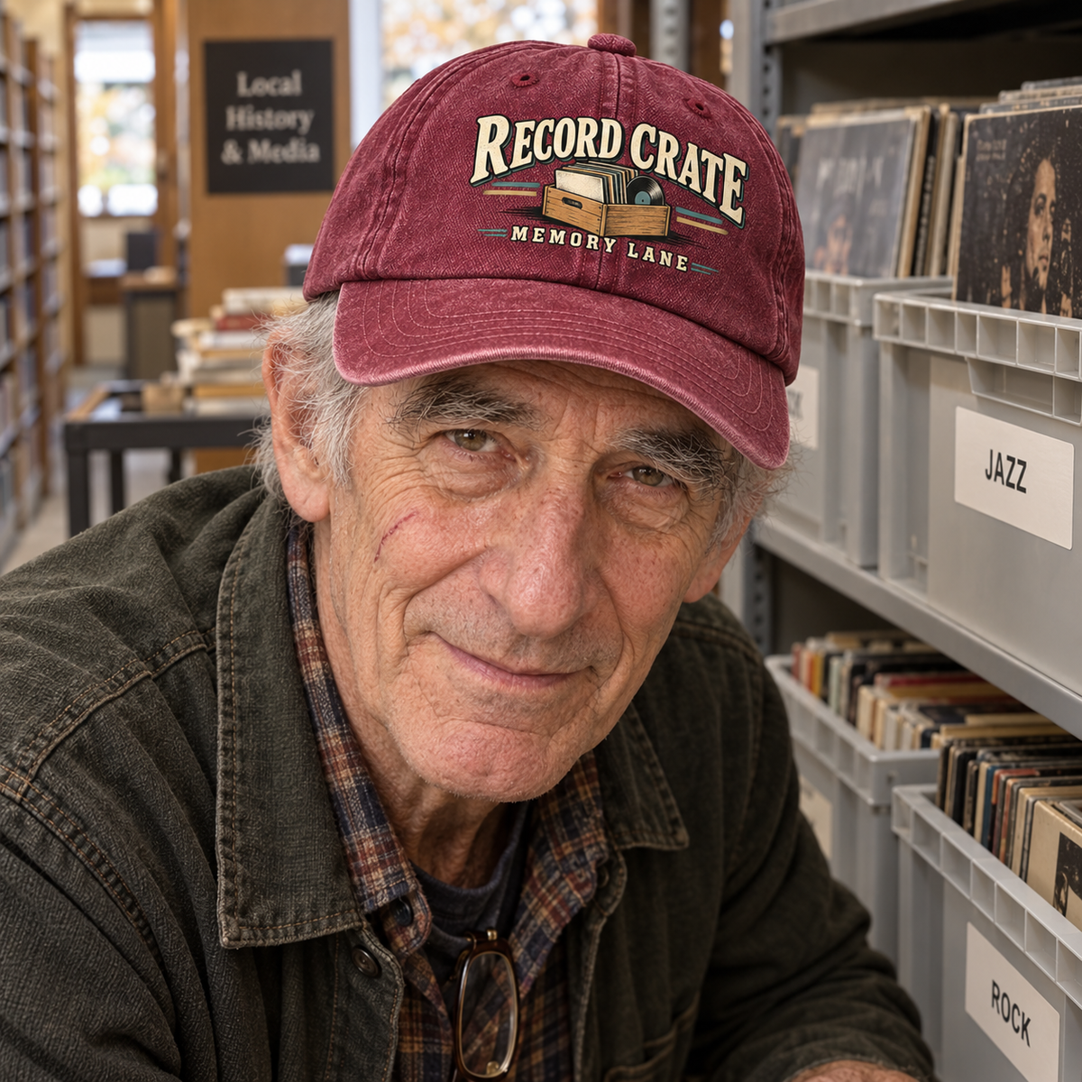 "Record Crate. Memory Lane" Vintage Washed Cap