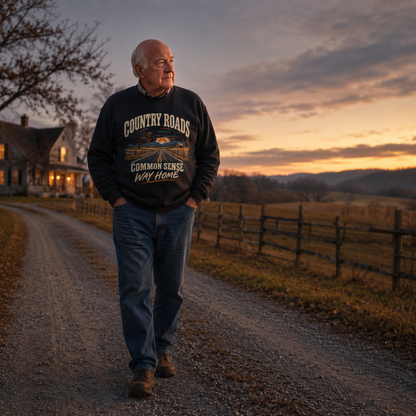 "Country Roads. Common Sense. Way Home" Vintage Sweatshirt