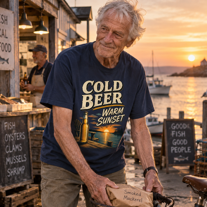 "Cold Beer. Warm Sunset" Vintage T-Shirt