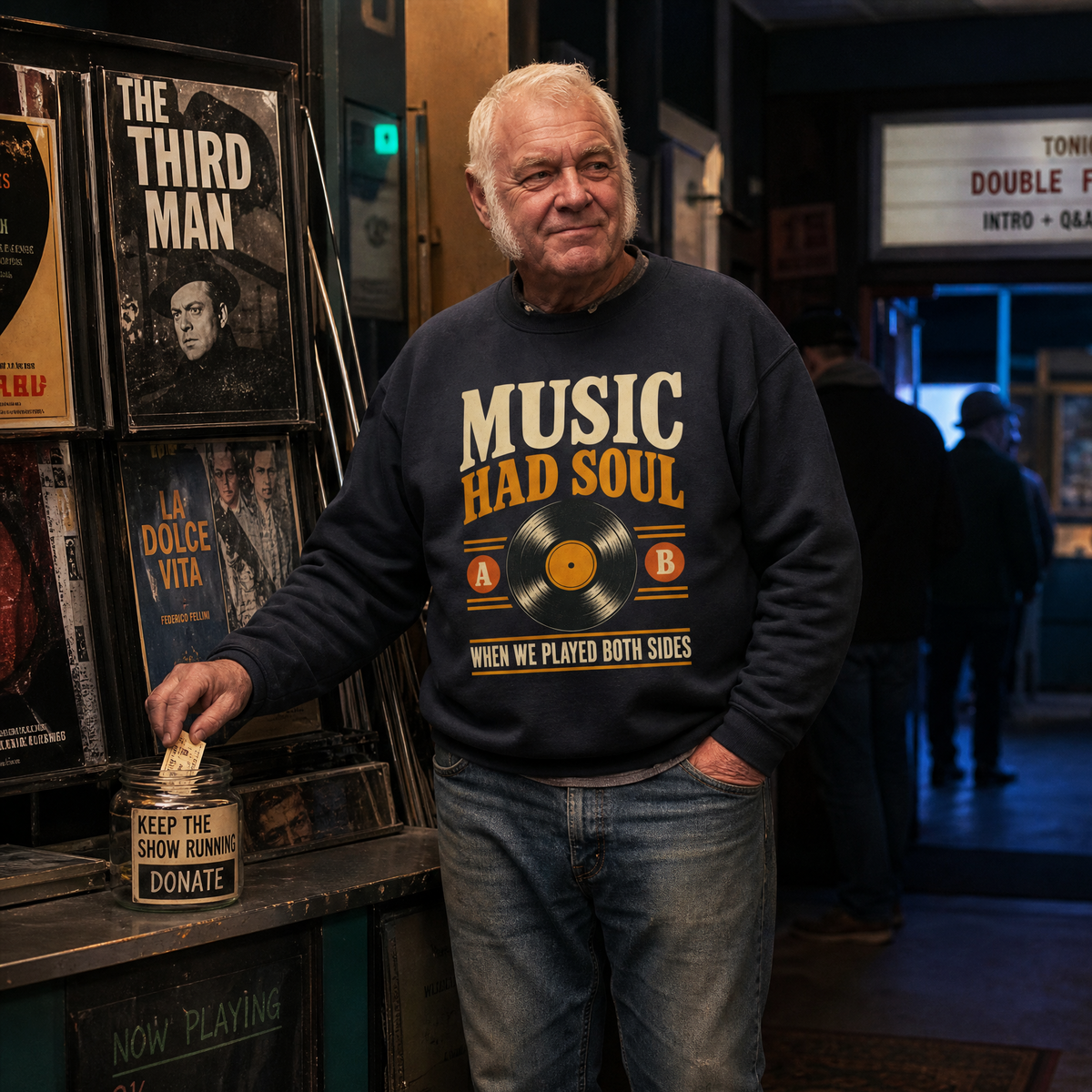 "Music Had Soul When We Played Both Sides" Vintage Sweatshirt