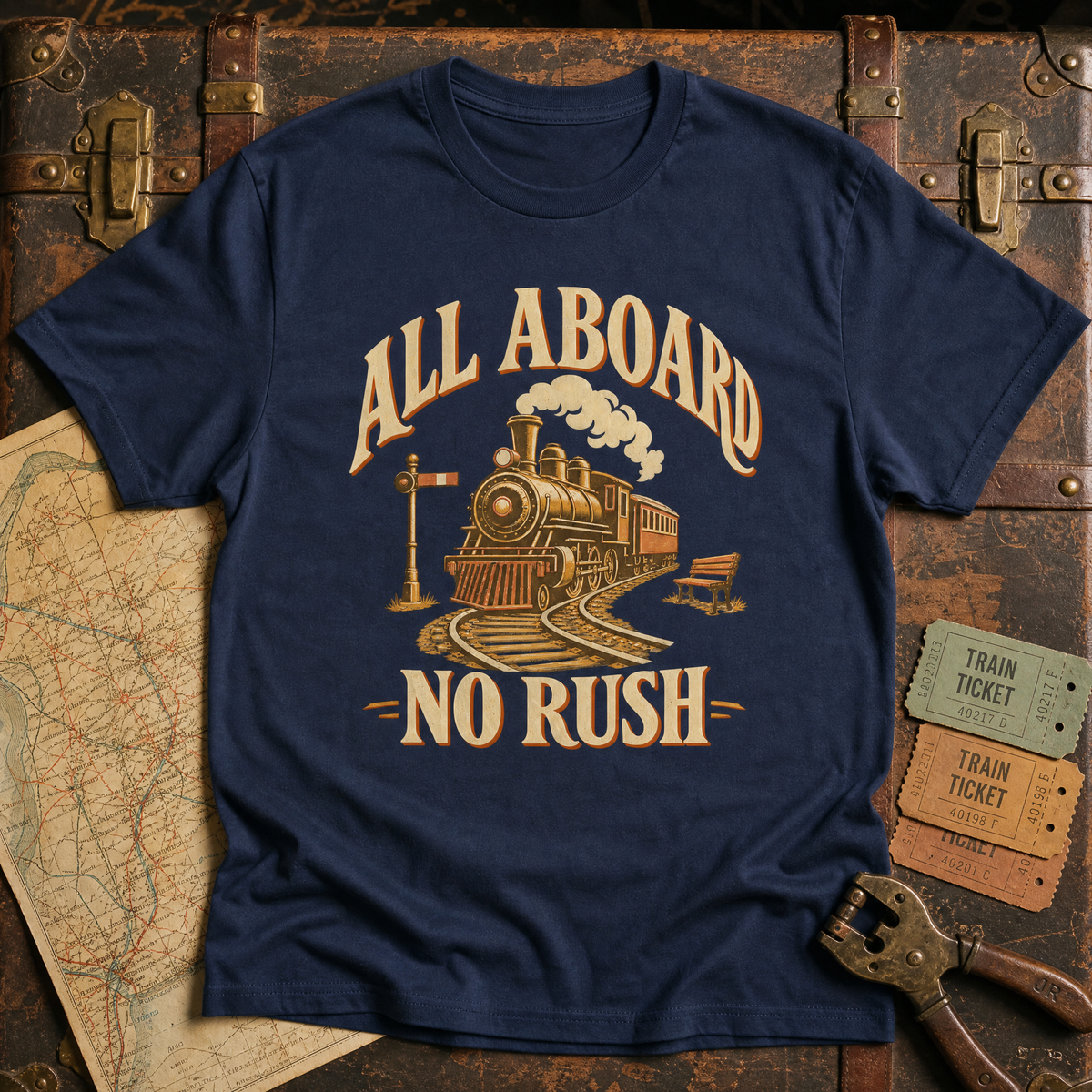 "All Aboard. No Rush" Vintage T-Shirt