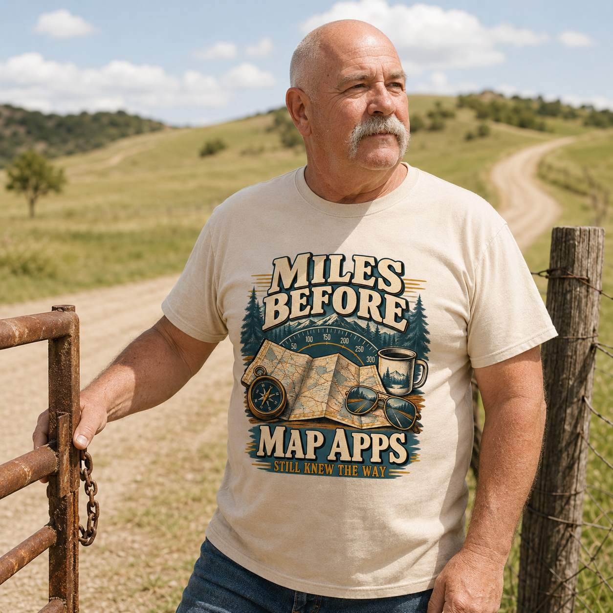 "Miles Before Map Apps Still Knew The Way" Vintage T-Shirt