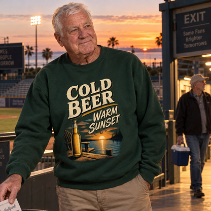 "Cold Beer. Warm Sunset" Vintage Sweatshirt
