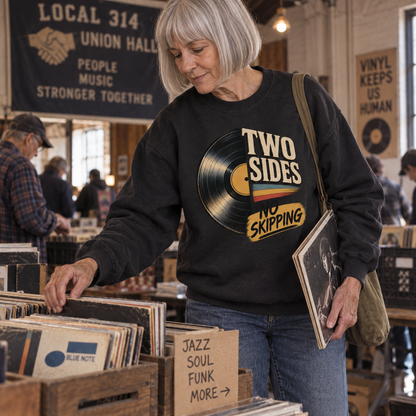 "Two Sides. No Skipping" Vintage Sweatshirt