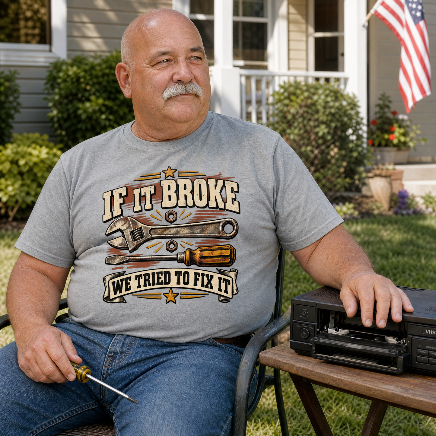 "If It Broke We Tried To Fix It" Vintage T-Shirt
