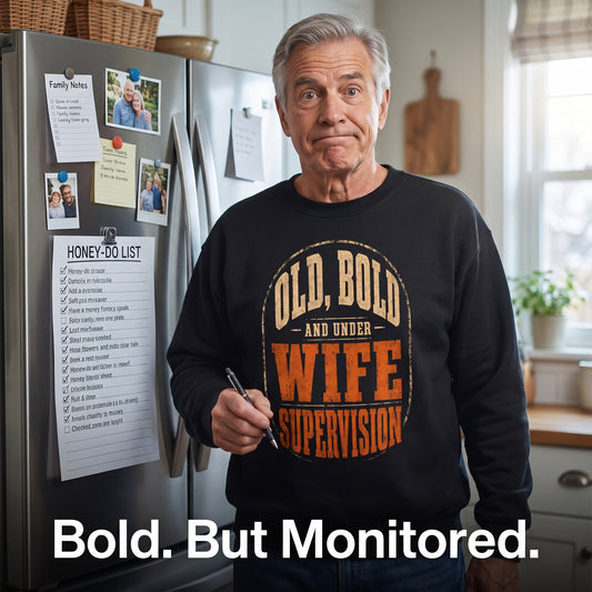 Man in black sweatshirt writing beside refrigerator honey-do list