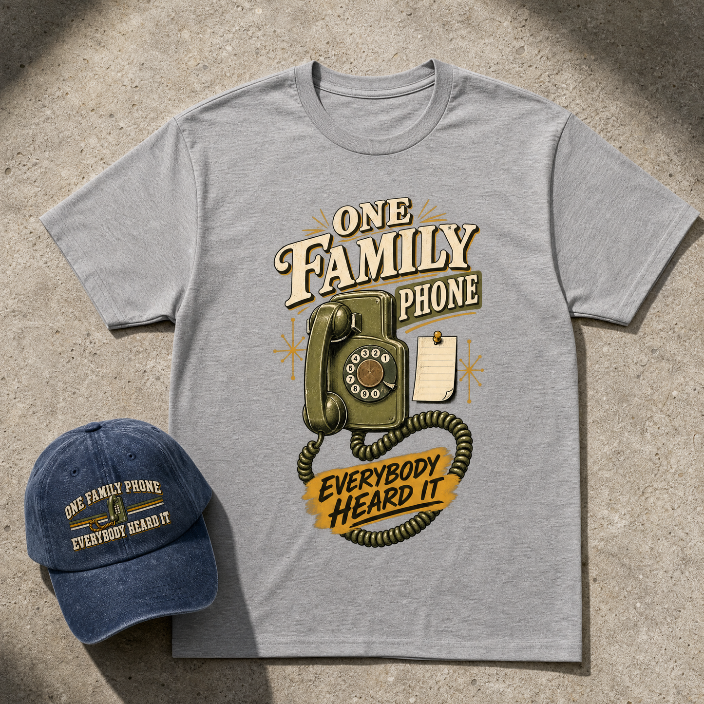 "One Family Phone. Everybody Heard It" Vintage T-Shirt