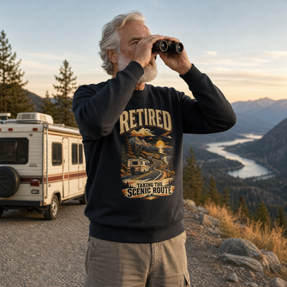 "Retired. Taking The Scenic Route" Vintage Sweatshirt