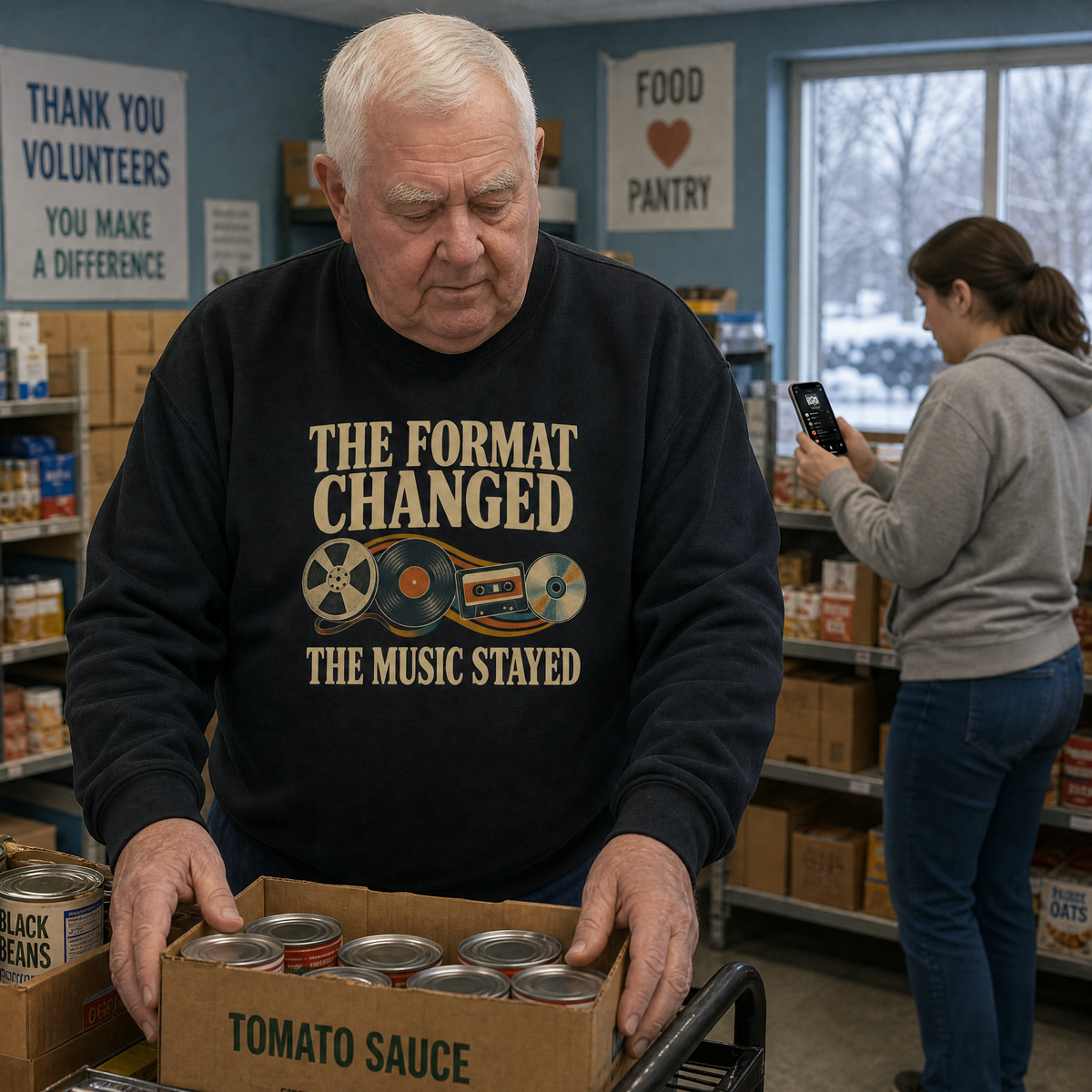 "The Format Changed. The Music Stayed" Vintage Sweatshirt