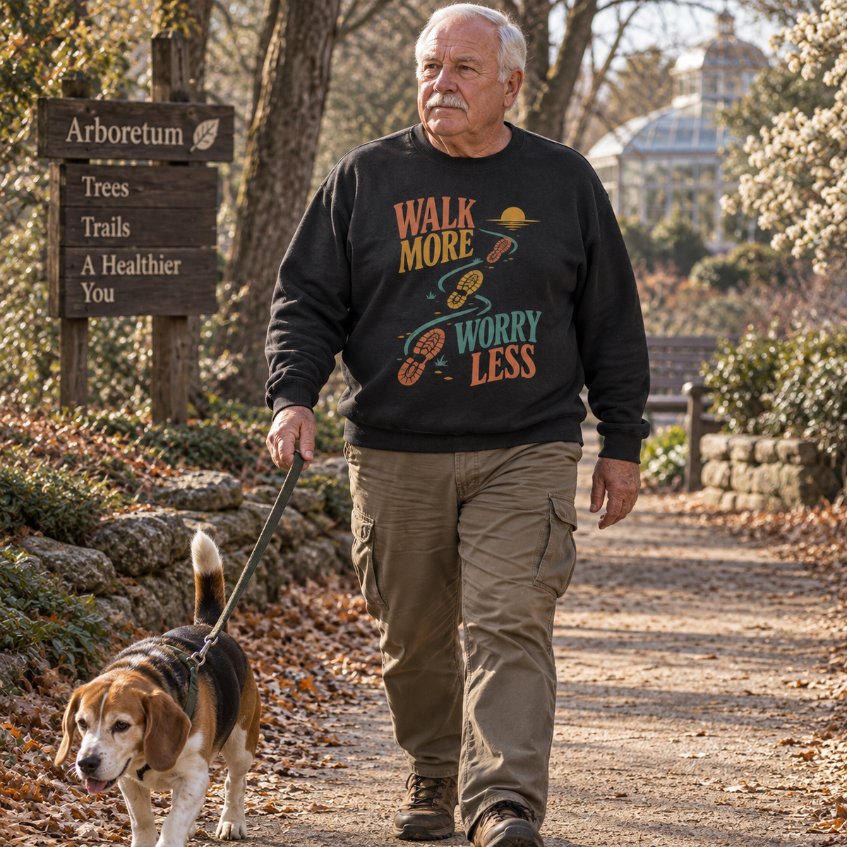 "Walk More. Worry Less" Vintage Sweatshirt