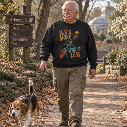 "Walk More. Worry Less" Vintage Sweatshirt