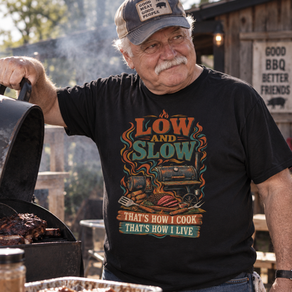"Low And Slow. That’s How I Cook. That’s How I Live" Vintage T-Shirt