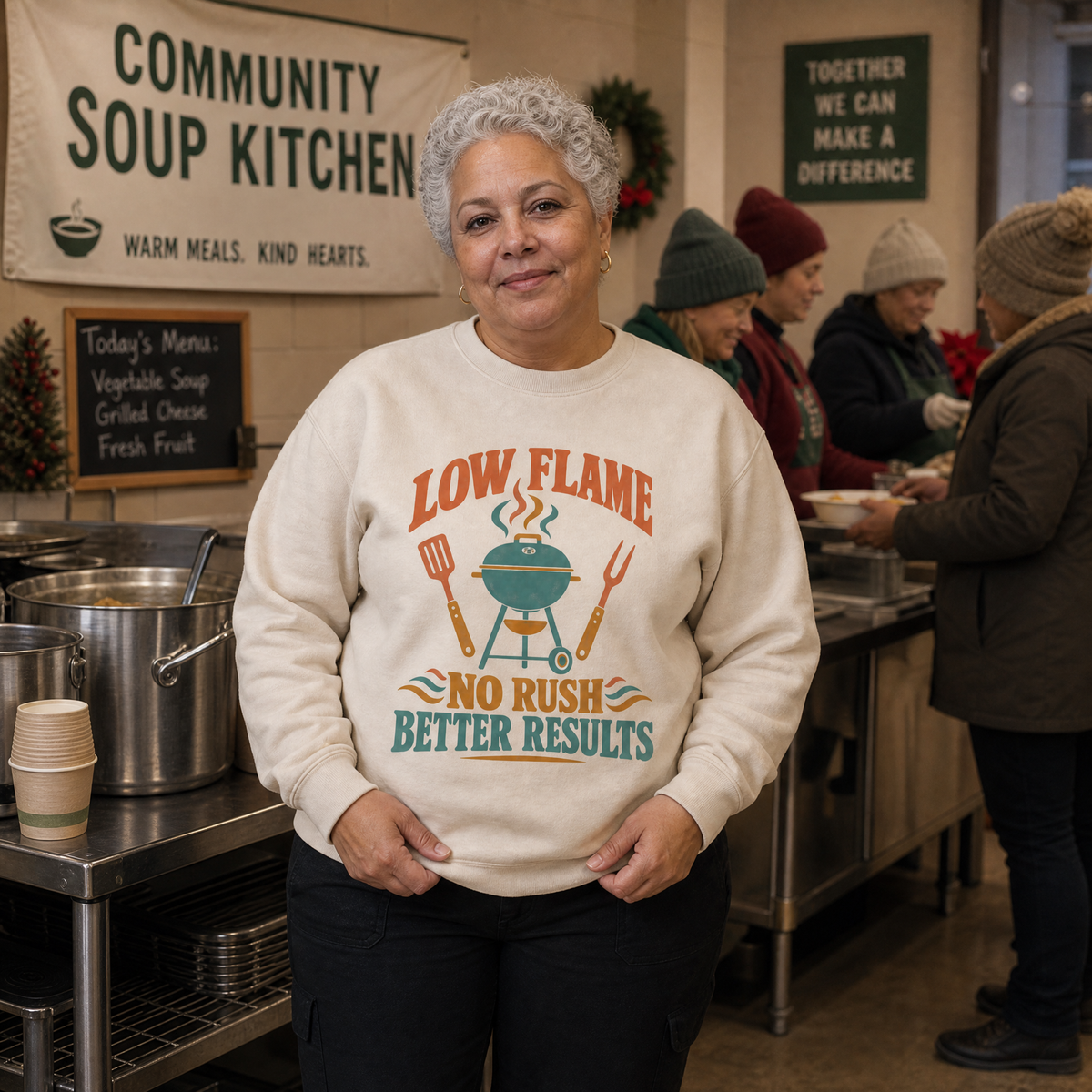 "Low Flame. No Rush Better Results" Vintage Sweatshirt