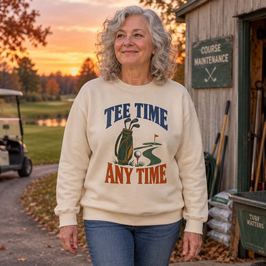 "Tee Time Any Time" Vintage Sweatshirt