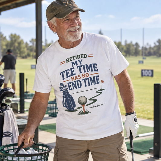 "Retired. My Tee Time Has No End Time" Vintage T-Shirt