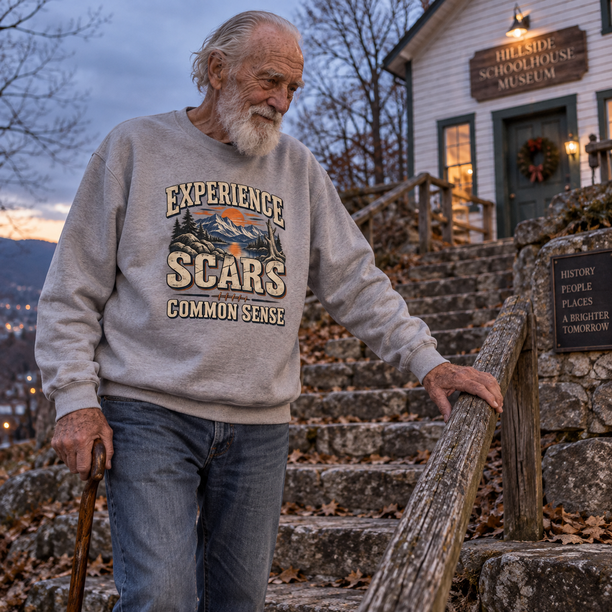 "Experience Scars. Common Sense" Vintage Sweatshirt