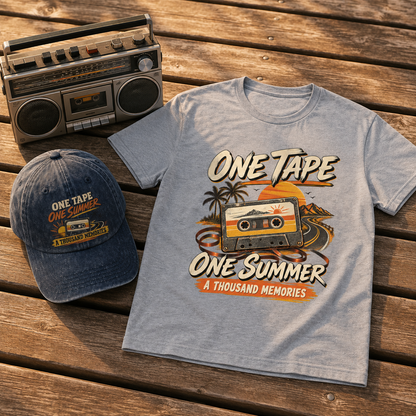 "One Tape One Summer A Thousand Memories" Vintage T-Shirt