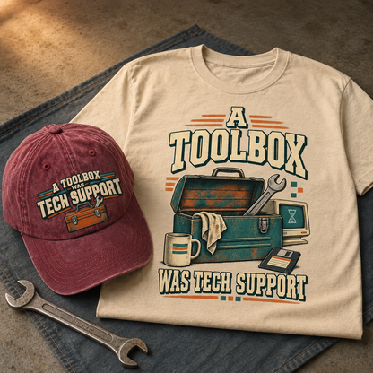 "A Toolbox Was Tech Support" Vintage Washed Cap