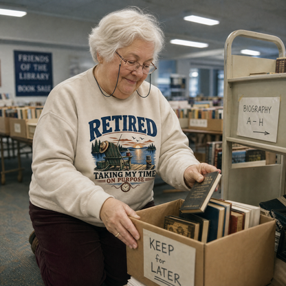 "Retired. Taking My Time On Purpose" Vintage Sweatshirt