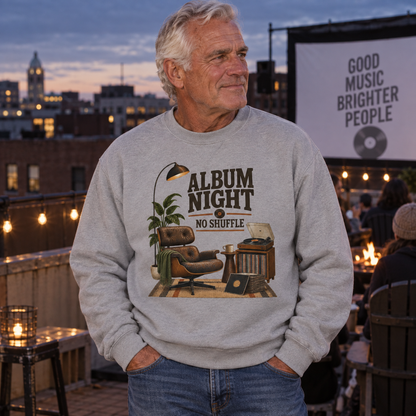"Album Night. No Shuffle" Vintage Sweatshirt