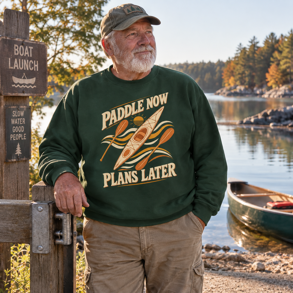 "Paddle Now. Plans Later" Vintage Sweatshirt