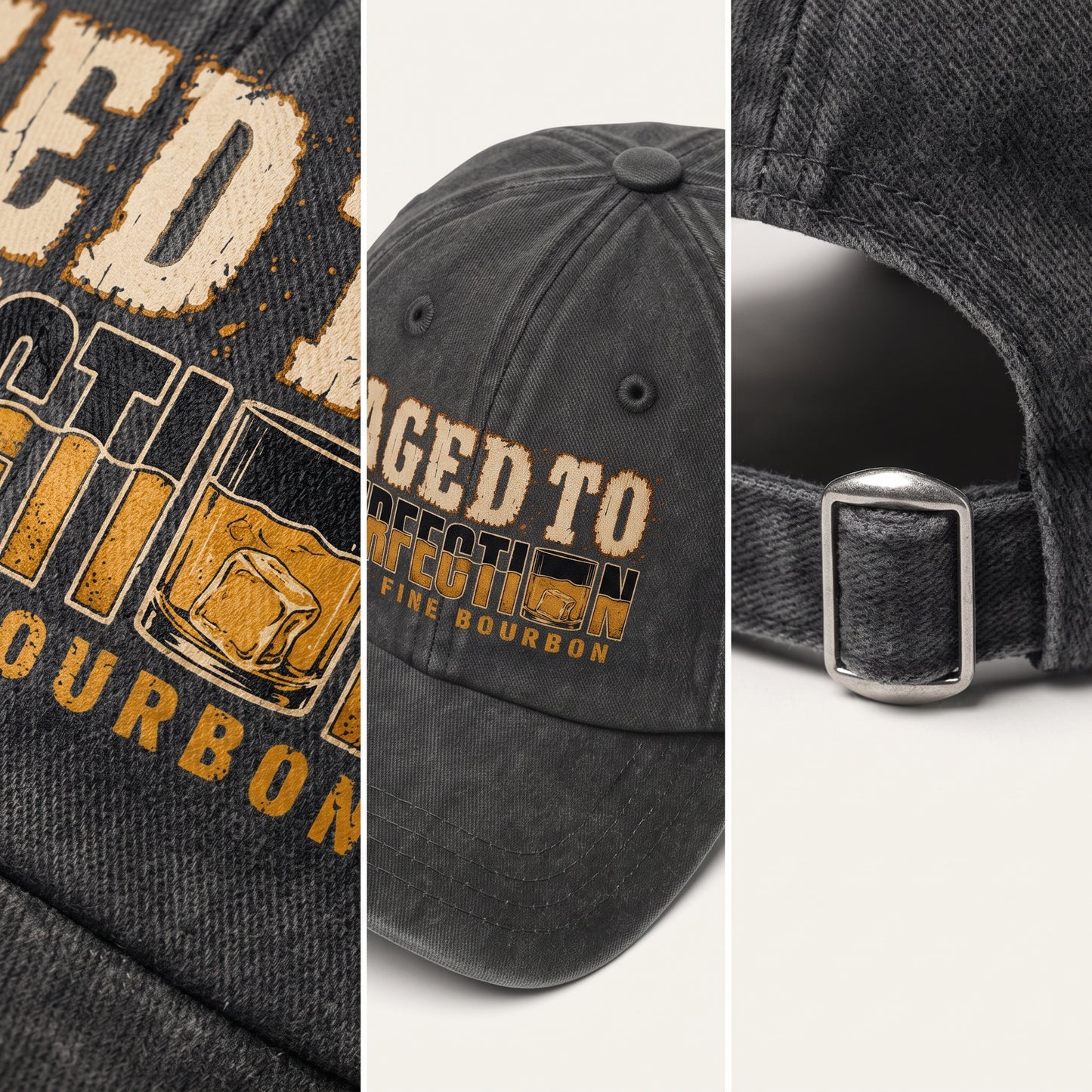 "Aged To Perfection Like Fine Bourbon" Vintage Washed Cap