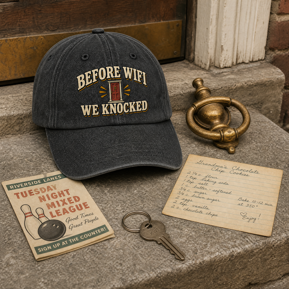 "Before Wifi We Knocked" Vintage Washed Cap