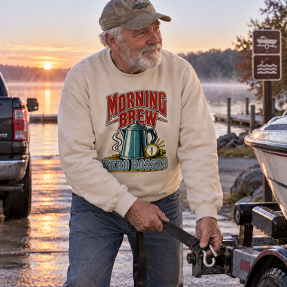 "Morning Brew. Zero Bosses" Vintage Sweatshirt