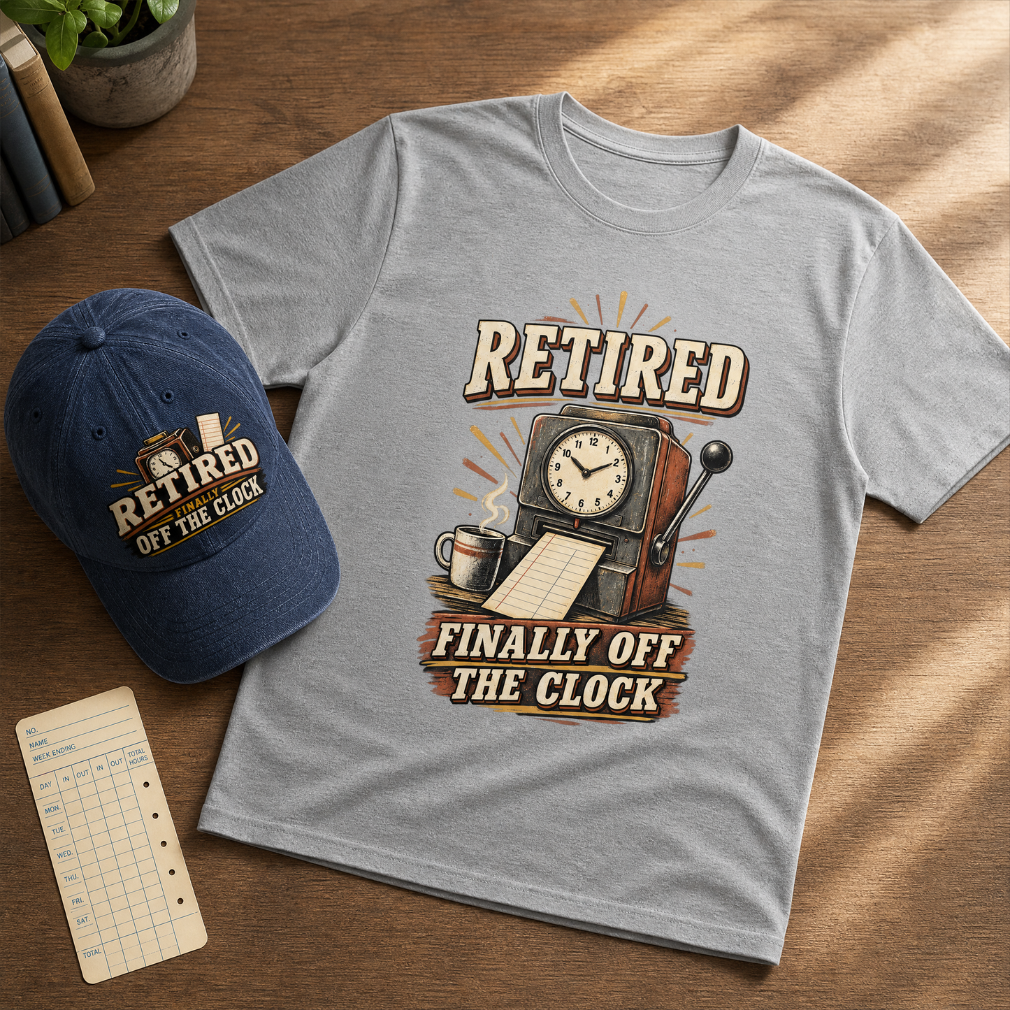 "Retired. Finally Off The Clock" Vintage T-Shirt