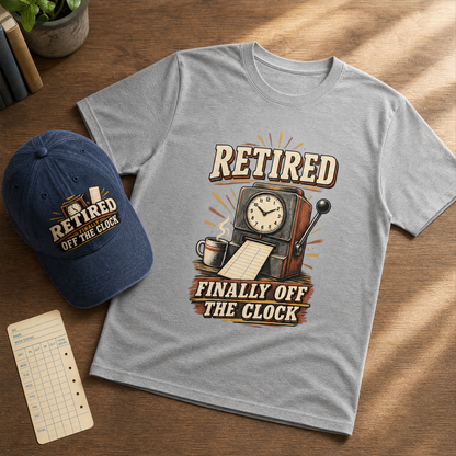 "Retired. Finally Off The Clock" Vintage T-Shirt