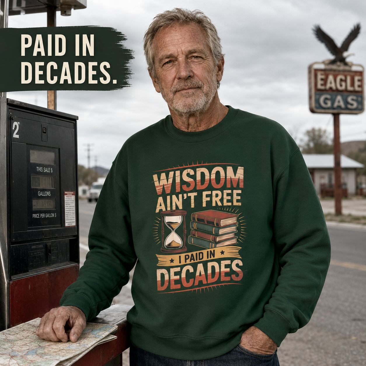 "Wisdom Ain’t Free. I Paid in Decades" Vintage Sweatshirt