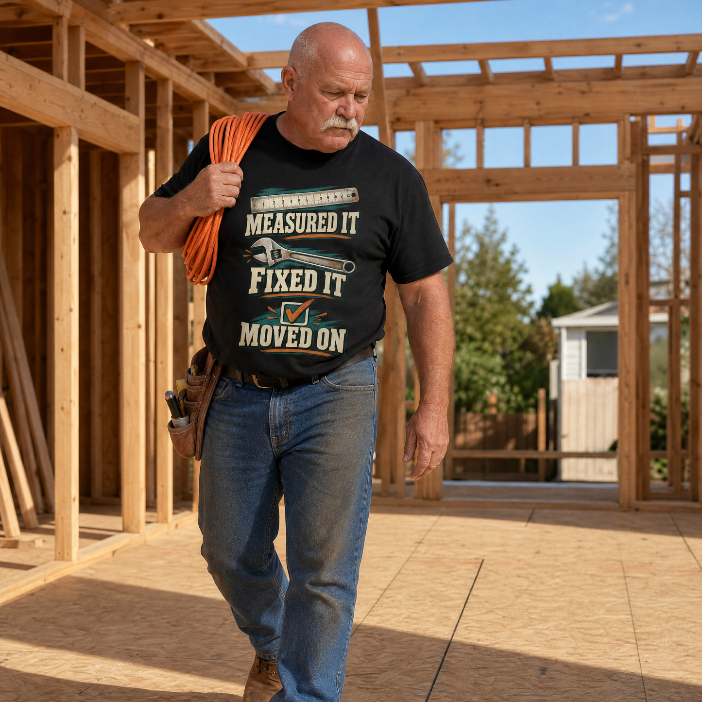 "Measured It Fixed It Moved On" Vintage T-Shirt