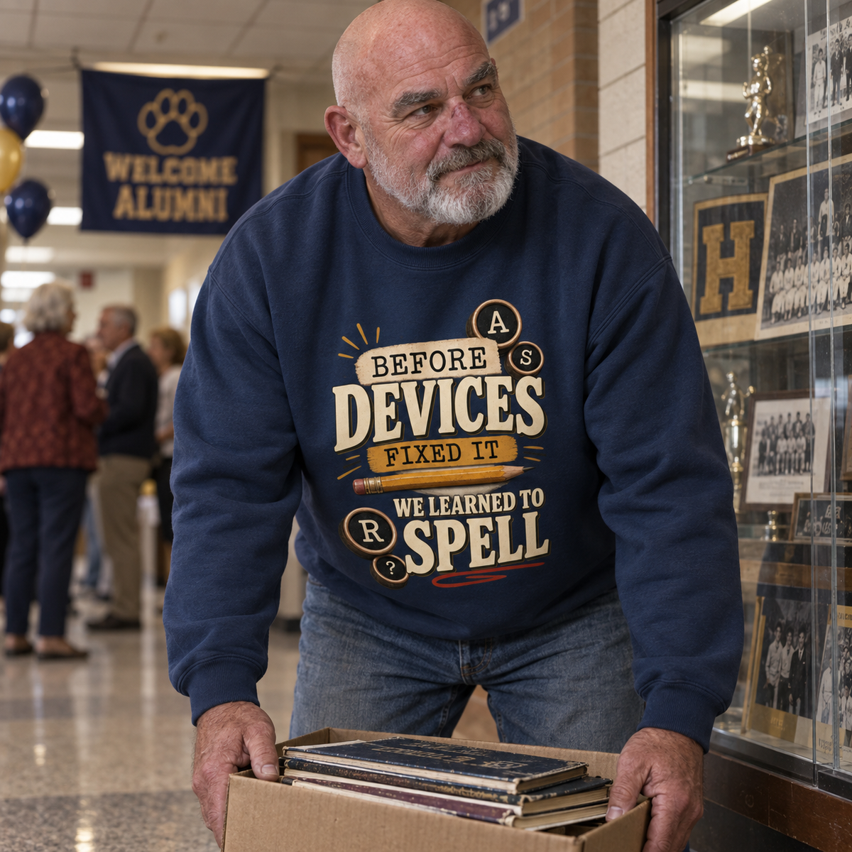 "Before Devices Fixed It. We Learned To Spell" Vintage Sweatshirt