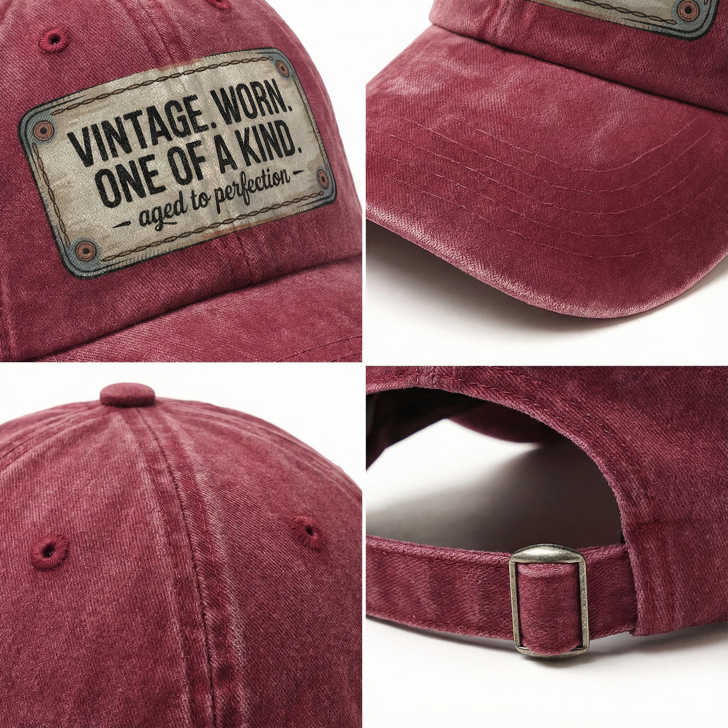 “Vintage. Worn. One Of A Kind. Aged To Perfection” Stitchplate Heritage Cap