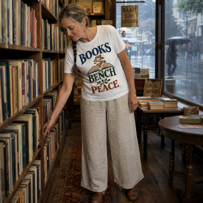 "Books Bench Peace" Vintage T-Shirt