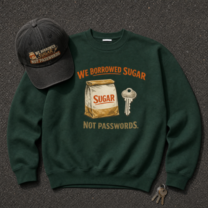 "We Borrowed Sugar Not Passwords" Vintage Sweatshirt