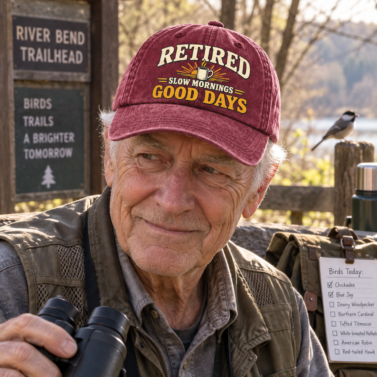 "Retired. Slow Mornings Good Days" Vintage Washed Cap