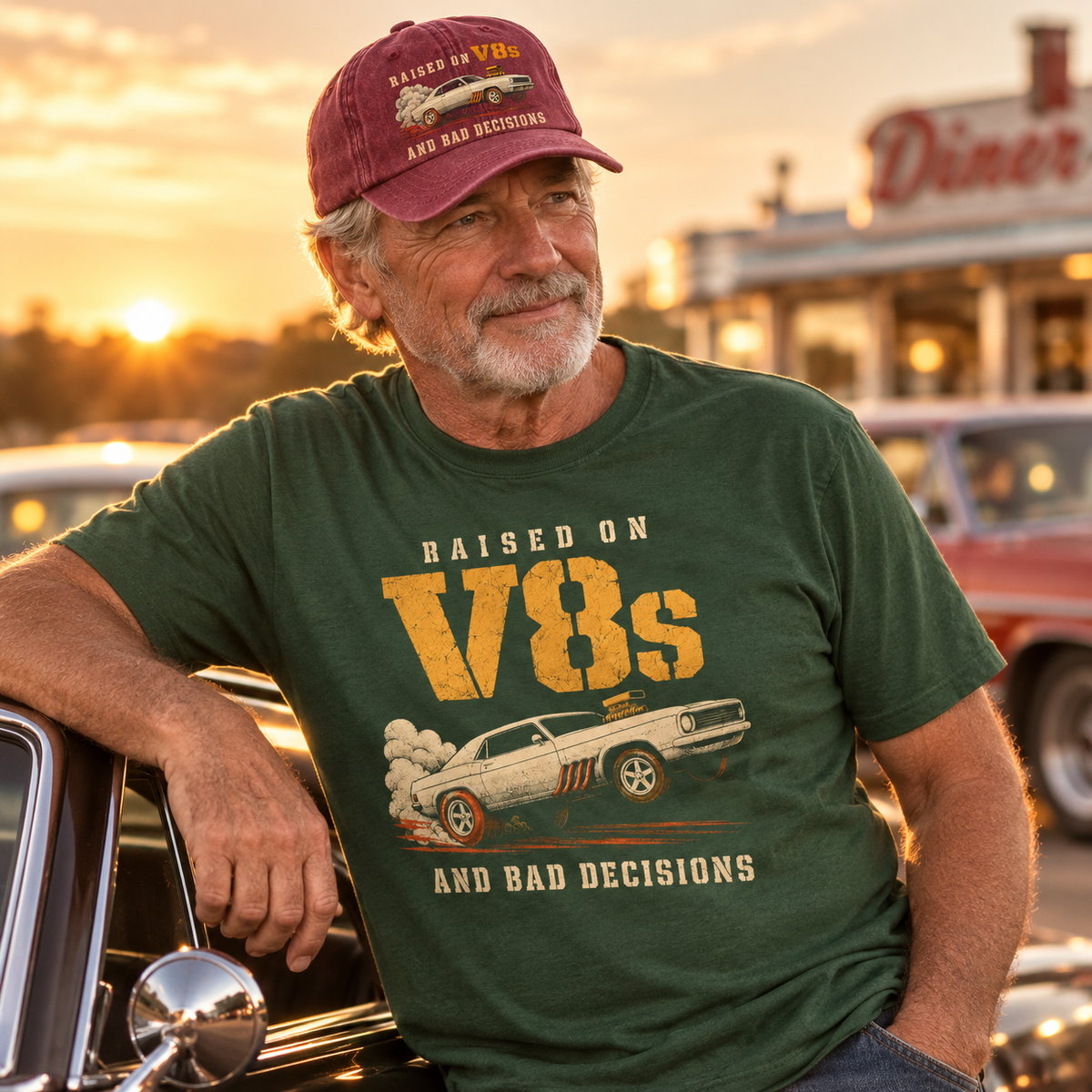 "Raised on V8s and Bad Decisions" Vintage T-Shirt