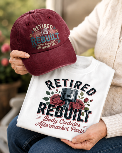 "Retired Rebuilt Body Contains Aftermarket Parts" Vintage T-Shirt