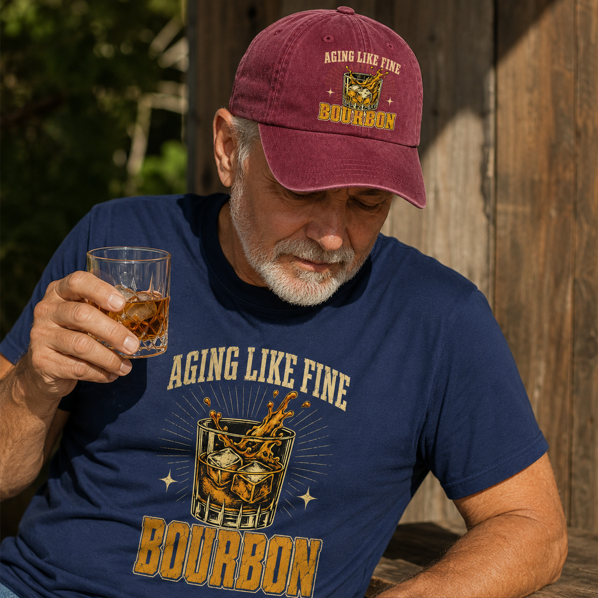"Aging Like Fine Bourbon" Vintage T-Shirt