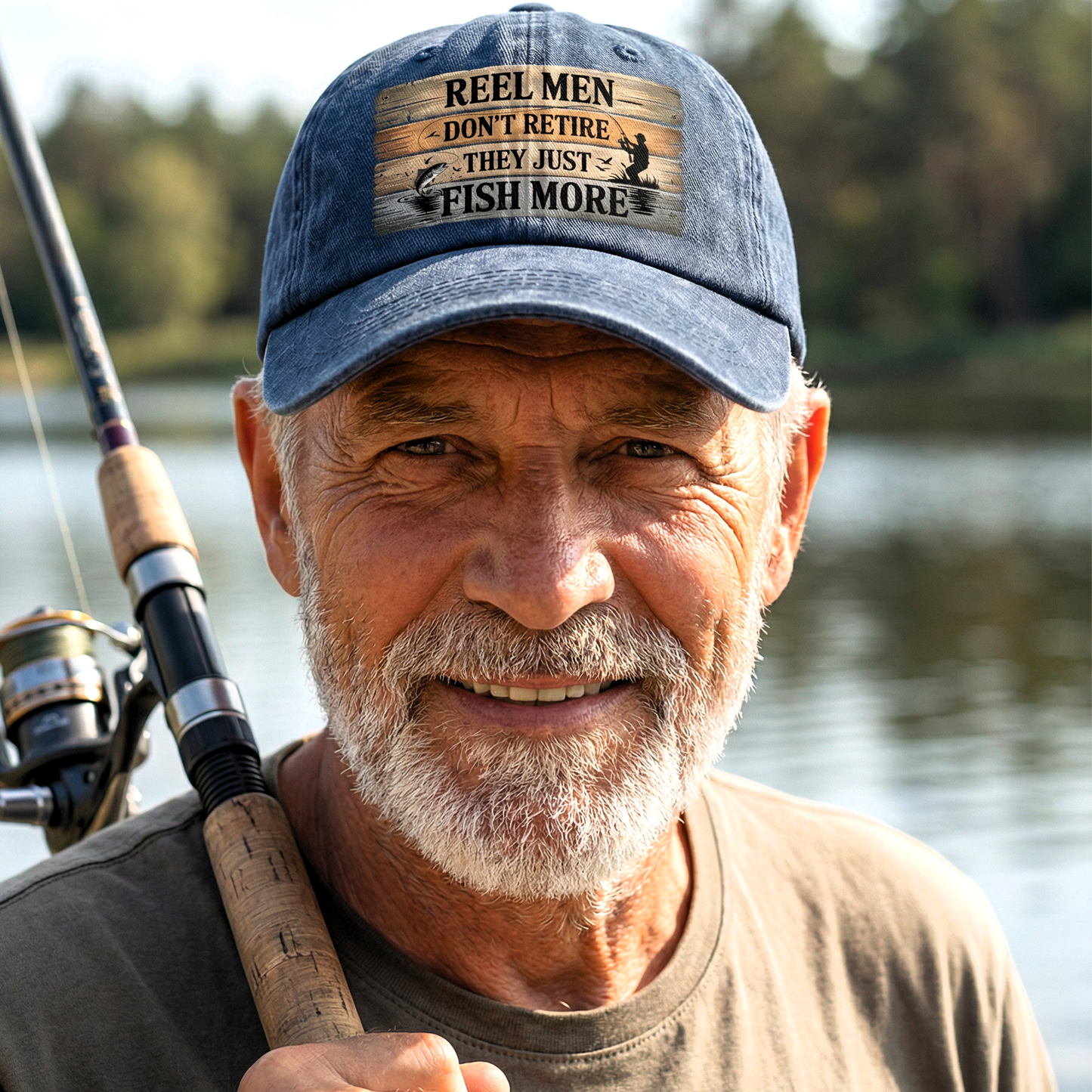 "Reel Men Don’t Retire – They Just Fish More" Vintage Cap
