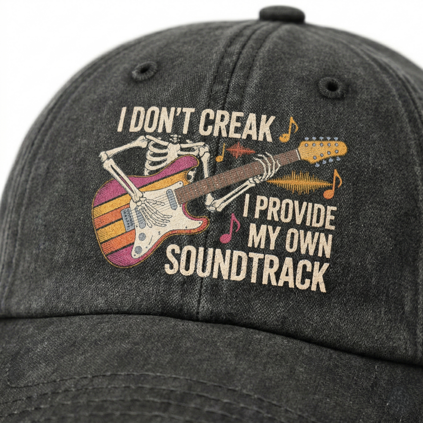 "I Don't Creak. I Provide My Own Soundtrack" Vintage Washed Cap