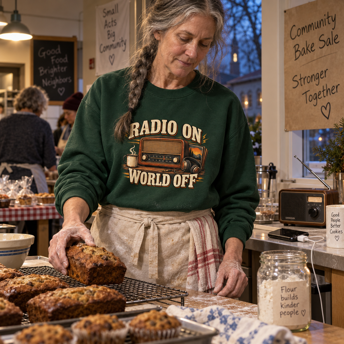 "Radio On World Off" Vintage Sweatshirt