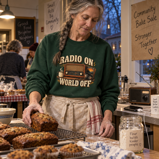 "Radio On World Off" Vintage Sweatshirt