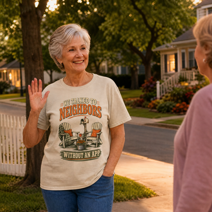 "We Talked To Neighbors Without An App" Vintage T-Shirt