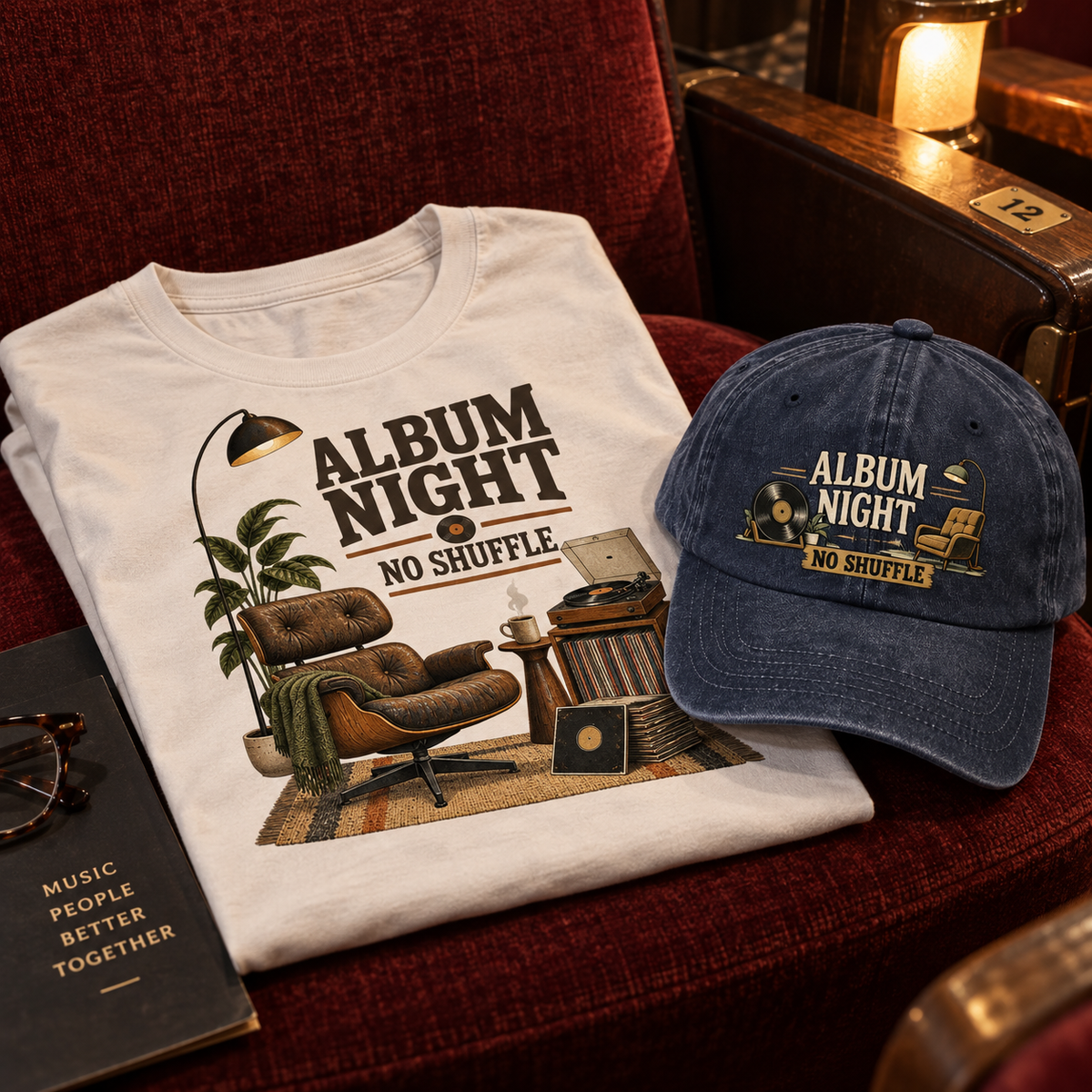 "Album Night. No Shuffle" Vintage Washed Cap