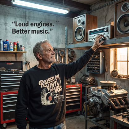 "Raised on Vinyl and V8s" Vintage Sweatshirt