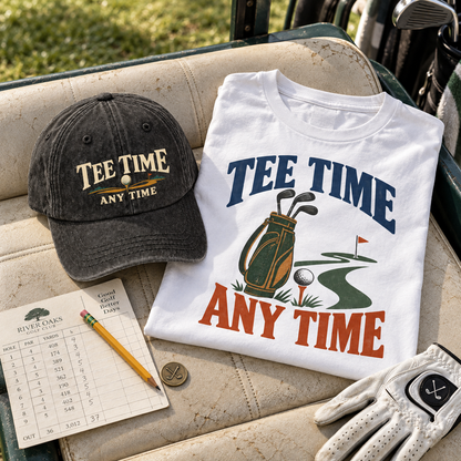 "Tee Time Any Time" Vintage Washed Cap