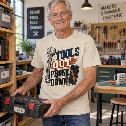 "Tools Out. Phone Down" Vintage T-Shirt