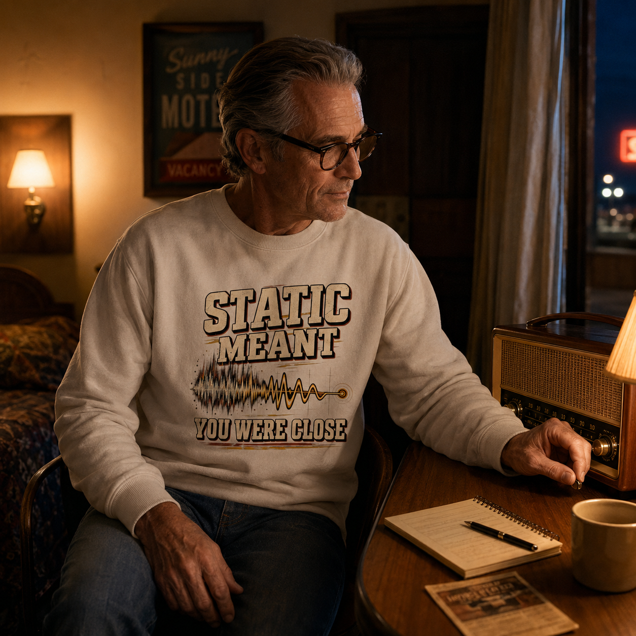 "Static Meant You Were Close" Vintage Sweatshirt
